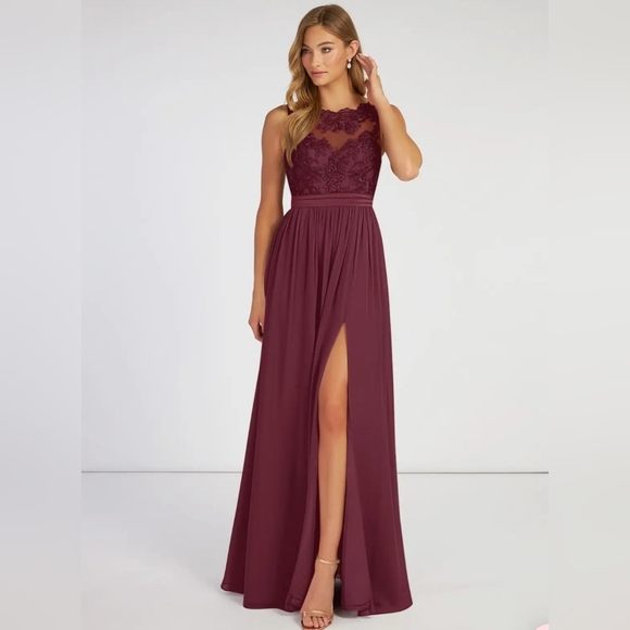Azazie Dresses & Skirts - Azazia ELLY Bridesmaid Dress Cabernet size L-XL